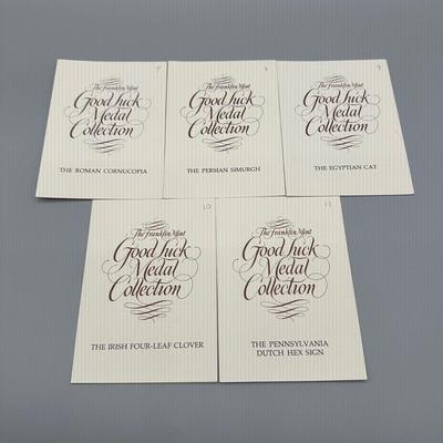 LOT 44: 1977 Franklin Mint Good Luck Sterling Silver Medal Collection - 12 Medals + COAs