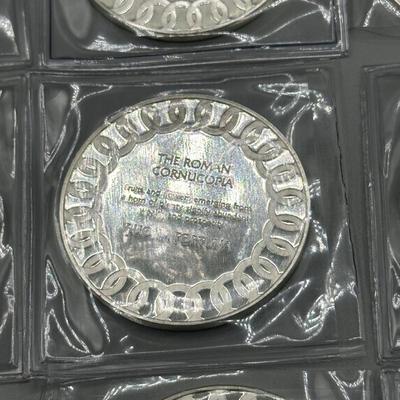 LOT 44: 1977 Franklin Mint Good Luck Sterling Silver Medal Collection - 12 Medals + COAs