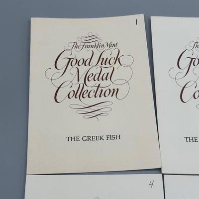 LOT 44: 1977 Franklin Mint Good Luck Sterling Silver Medal Collection - 12 Medals + COAs