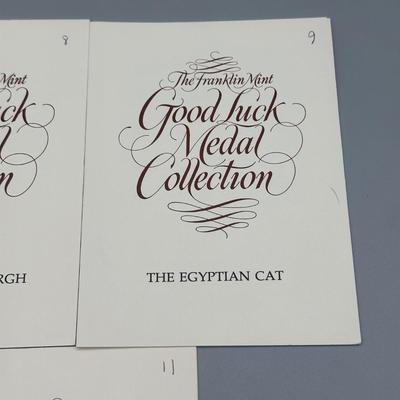 LOT 44: 1977 Franklin Mint Good Luck Sterling Silver Medal Collection - 12 Medals + COAs