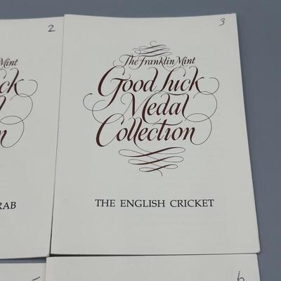 LOT 44: 1977 Franklin Mint Good Luck Sterling Silver Medal Collection - 12 Medals + COAs