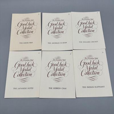 LOT 44: 1977 Franklin Mint Good Luck Sterling Silver Medal Collection - 12 Medals + COAs