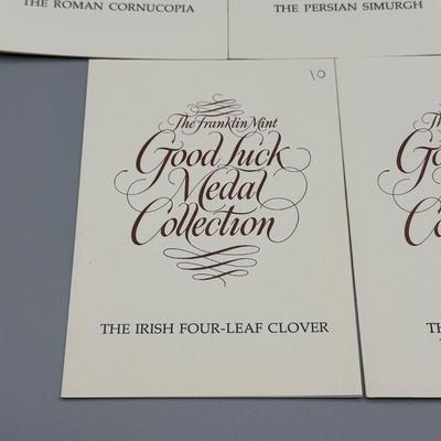 LOT 44: 1977 Franklin Mint Good Luck Sterling Silver Medal Collection - 12 Medals + COAs