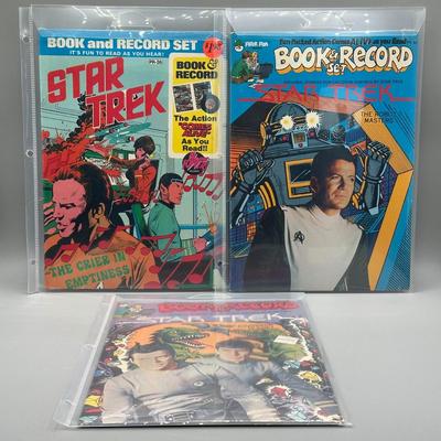 LOT 46: Three Star Trek Book & Record Sets