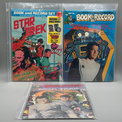 LOT 46: Three Star Trek Book & Record Sets