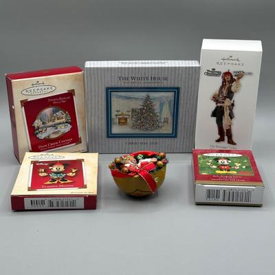 LOT 48: Hallmark Keepsake Tree Ornaments & More - Pirates Of The Caribbean, The Nightmare Before Christmas & More