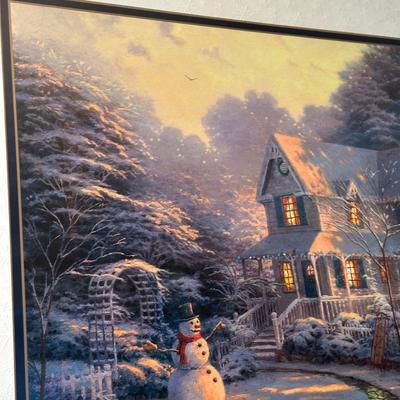 LOT 62: The Night Before Christmas Home Is Where The Heart Is Signed Print by Thomas Kinkade w/ Certificate Of Authenticity