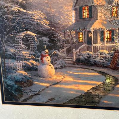 LOT 62: The Night Before Christmas Home Is Where The Heart Is Signed Print by Thomas Kinkade w/ Certificate Of Authenticity