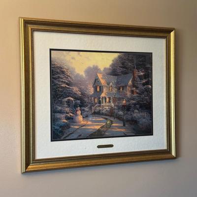 LOT 62: The Night Before Christmas Home Is Where The Heart Is Signed Print by Thomas Kinkade w/ Certificate Of Authenticity