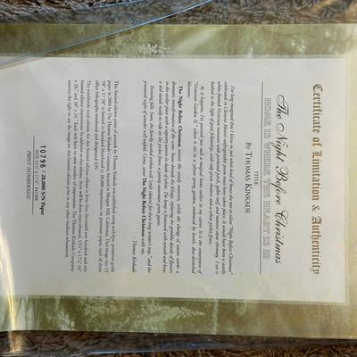 LOT 62: The Night Before Christmas Home Is Where The Heart Is Signed Print by Thomas Kinkade w/ Certificate Of Authenticity