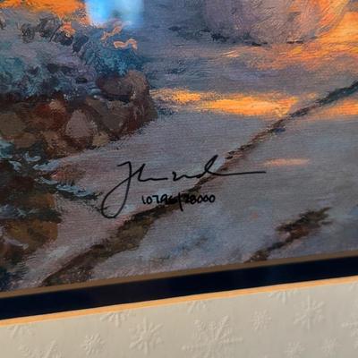 LOT 62: The Night Before Christmas Home Is Where The Heart Is Signed Print by Thomas Kinkade w/ Certificate Of Authenticity