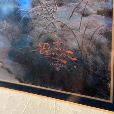 LOT 62: The Night Before Christmas Home Is Where The Heart Is Signed Print by Thomas Kinkade w/ Certificate Of Authenticity