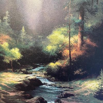 LOT 63: 10th anniversary Archive Collection Creekside Trail Signed Print by Thomas Kinkade w/ Certificate Of Authenticity