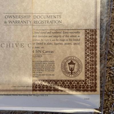 LOT 63: 10th anniversary Archive Collection Creekside Trail Signed Print by Thomas Kinkade w/ Certificate Of Authenticity