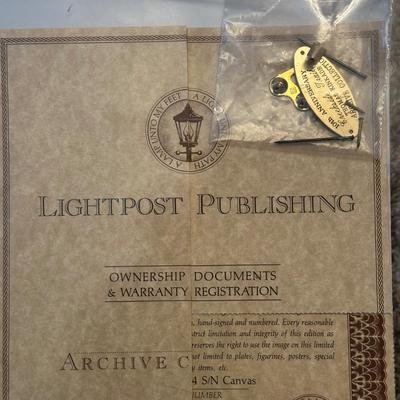 LOT 63: 10th anniversary Archive Collection Creekside Trail Signed Print by Thomas Kinkade w/ Certificate Of Authenticity