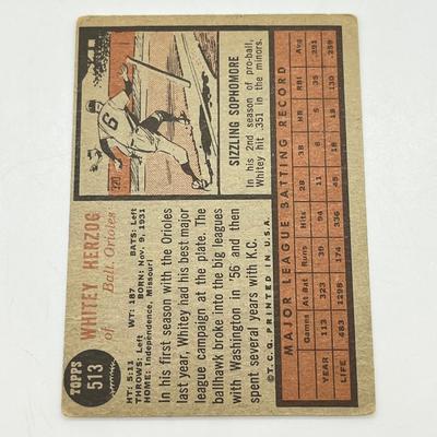 LOT 64: 1960s Baseball Cards - 1961 Ron Santo Rookie and Whitey Ford, 1962 Brooks Robinson and Whitey Herzog, 1965 Don Drysdale and More