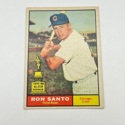 LOT 64: 1960s Baseball Cards - 1961 Ron Santo Rookie and Whitey Ford, 1962 Brooks Robinson and Whitey Herzog, 1965 Don Drysdale and More