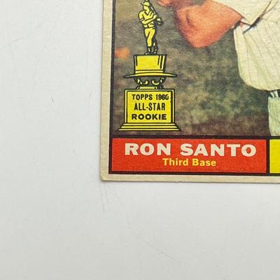 LOT 64: 1960s Baseball Cards - 1961 Ron Santo Rookie and Whitey Ford, 1962 Brooks Robinson and Whitey Herzog, 1965 Don Drysdale and More
