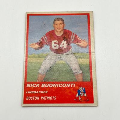 LOT 65: 1960s NFL Football Cards - 1961 Topps Tom Flores Rookie, 1963 Fleer Nick Buoniconti Rookie, 1963 Topps Ray Nitschke and Don...
