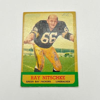 LOT 65: 1960s NFL Football Cards - 1961 Topps Tom Flores Rookie, 1963 Fleer Nick Buoniconti Rookie, 1963 Topps Ray Nitschke and Don...