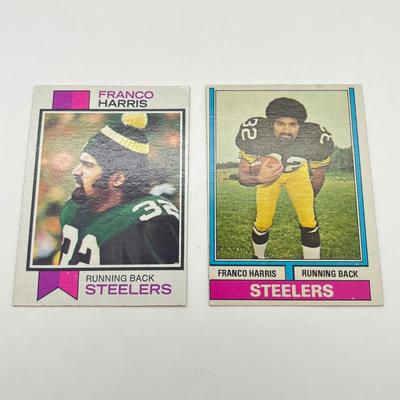 LOT 66: Franco Harris NFL Football Cards - 1973 (Rookie) and 1974