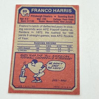 LOT 66: Franco Harris NFL Football Cards - 1973 (Rookie) and 1974