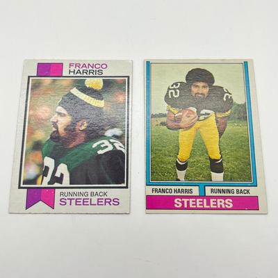 LOT 66: Franco Harris NFL Football Cards - 1973 (Rookie) and 1974