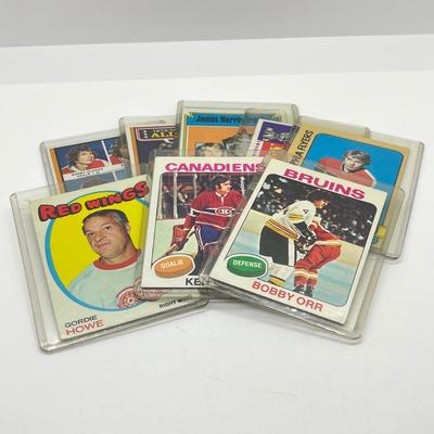 LOT 67: 8 Vintage NHL Cards - Bobby Orr, Gordie Howe, Bobby Clarke, and More