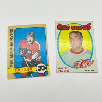 LOT 67: 8 Vintage NHL Cards - Bobby Orr, Gordie Howe, Bobby Clarke, and More