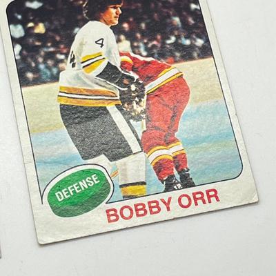 LOT 67: 8 Vintage NHL Cards - Bobby Orr, Gordie Howe, Bobby Clarke, and More