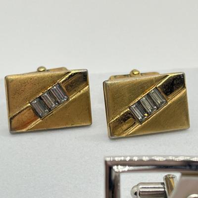 LOT 70J: Men’s Jewelry Collection - Cuff Links, Money Clips, Lighters, Tie Clips (One Gold Fill), and More