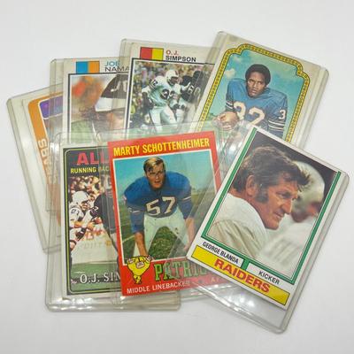 LOT 71: 1970s NFL Football Cards - Walter Payton, Namath, OJ Simpson and More