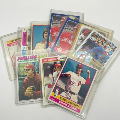 LOT 74: Pete Rose and Steve Carlton Baseball Cards
