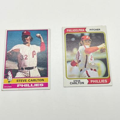 LOT 74: Pete Rose and Steve Carlton Baseball Cards