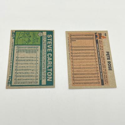 LOT 74: Pete Rose and Steve Carlton Baseball Cards