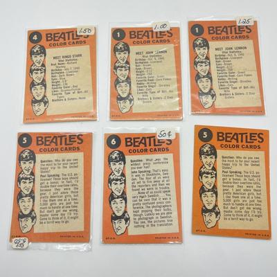 LOT 75: Vintage 1964 Beatles Color Cards and Topps Black and White Photo Cards