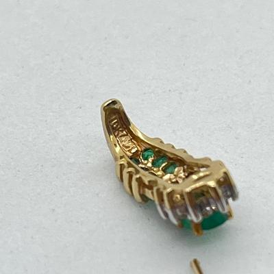 LOT 77J: Repair/Scrap - 10K Gold - Emerald and Diamond Earrings and Necklace - 6.5 gtw