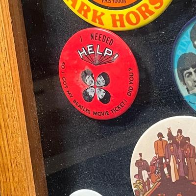 LOT 81B: Framed Collection of Vintage Beatles Pin