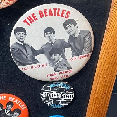 LOT 81B: Framed Collection of Vintage Beatles Pin