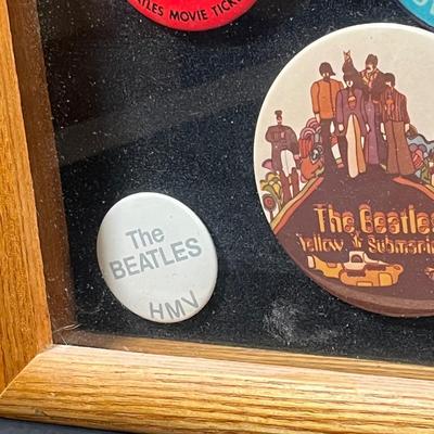 LOT 81B: Framed Collection of Vintage Beatles Pin