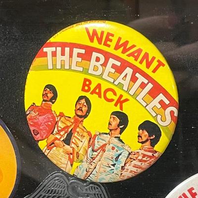 LOT 81B: Framed Collection of Vintage Beatles Pin
