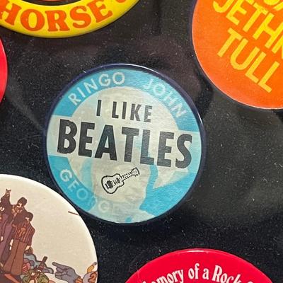 LOT 81B: Framed Collection of Vintage Beatles Pin