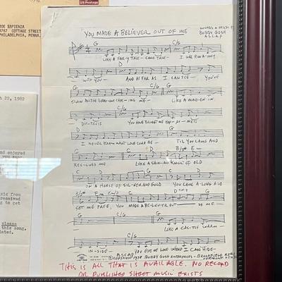 LOT 83B: Bobby Gosh Rare Sheet Music “You Made A Believer Out Of Me”