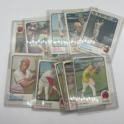 LOT 121: 1973 Topps Stars Baseball Cards - Mays, Reggie Jackson, Morgan, Bench, Gossage Rookie and More!