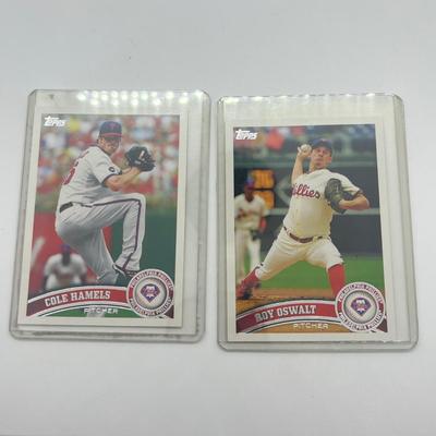 LOT 126: 2011 Topps Phillies Baseball Cards - Halladay, Lee, Oswalt, Rollins, Utley, Howard, and More!