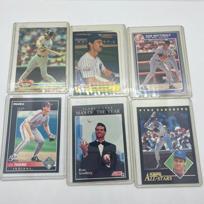 LOT 127: 80s and 90s MLB Sluggers Baseball Cards - Jim Thome Rookies, Mattingly, Frank Thomas
