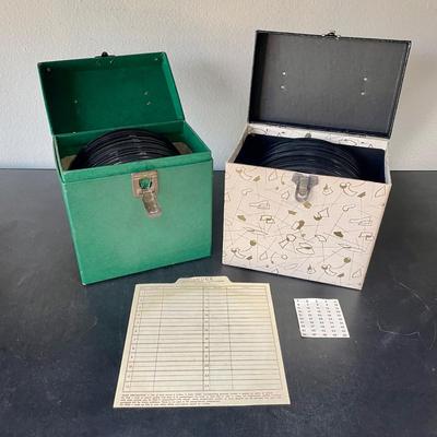 Vintage Pair of 45 Record Storage Carry Cases: Platter-Pak Type with 100 Records