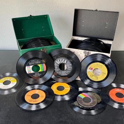Vintage Pair of 45 Record Storage Carry Cases: Platter-Pak Type with 100 Records