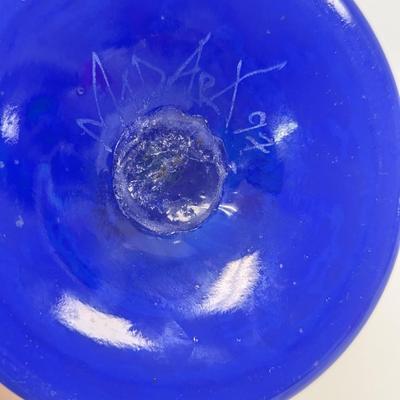 Mad Art 1997 Signed Hand Blown Glass Vase 14" Tall