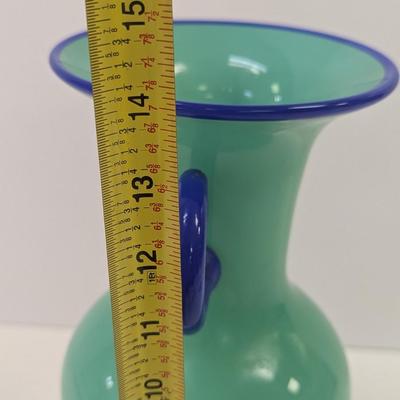 Mad Art 1997 Signed Hand Blown Glass Vase 14" Tall